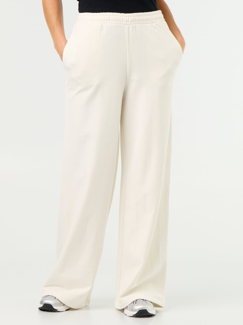 Pantalone jogging ampio in maglia pesante Bianco - Kiabi