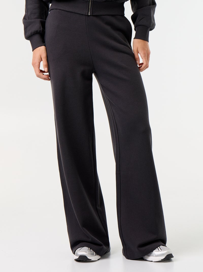 Pantalone jogging ampio in maglia pesante Nero - Kiabi