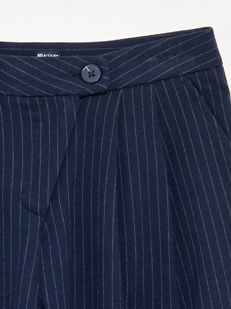 Pantalone largo in flanella Blu - Kiabi