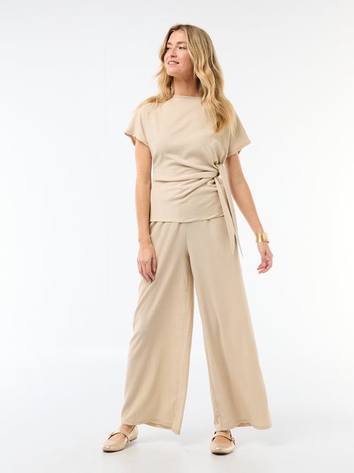 Pantalone largo in maglia da donna - Kiabi