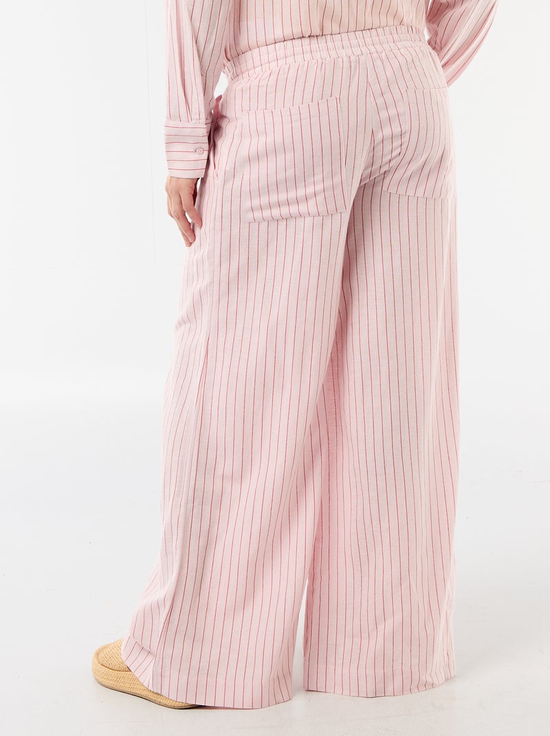 Pantalone largo premaman in misto lino Rosa - Kiabi
