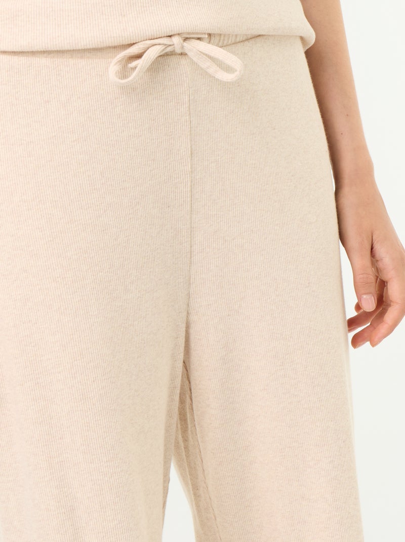 Pantalone pigiama in maglia a costine Beige - Kiabi