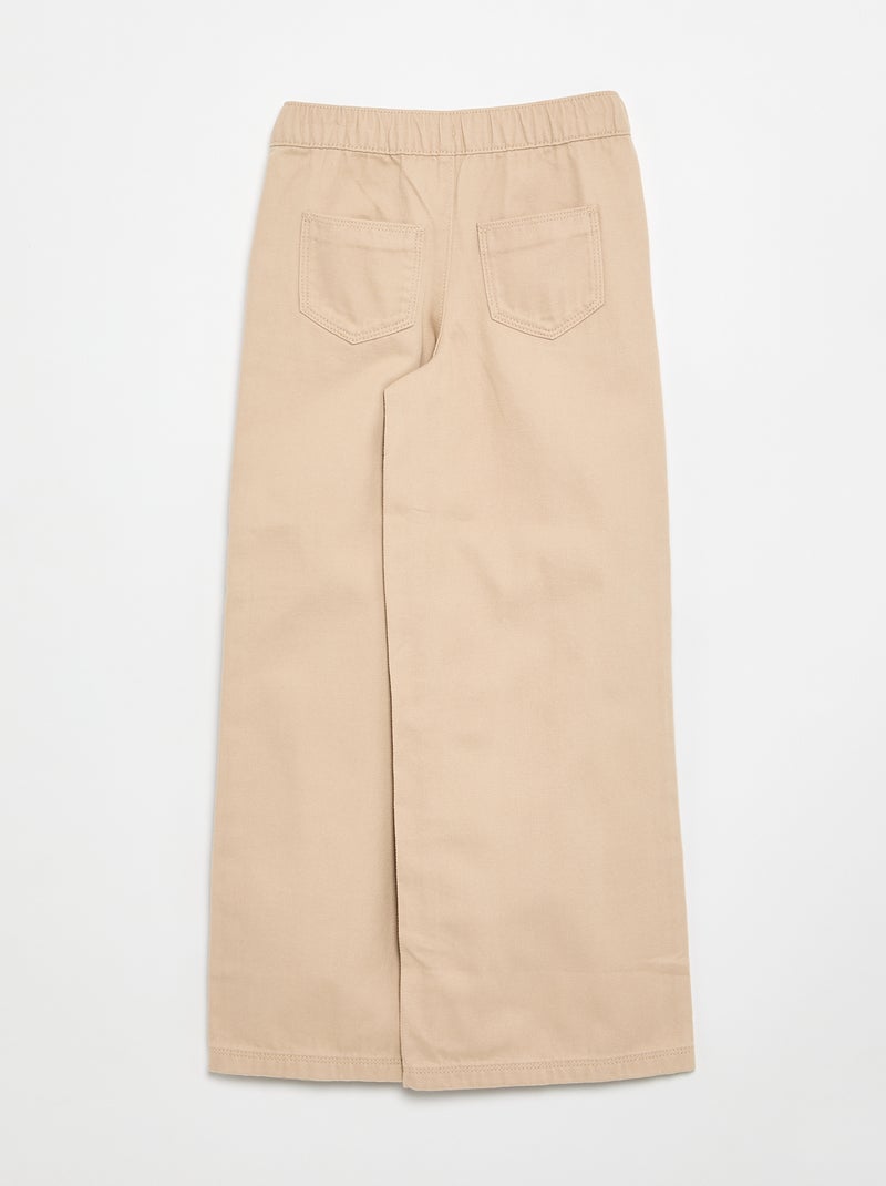 Pantalone wide leg - taglio aderente Beige - Kiabi