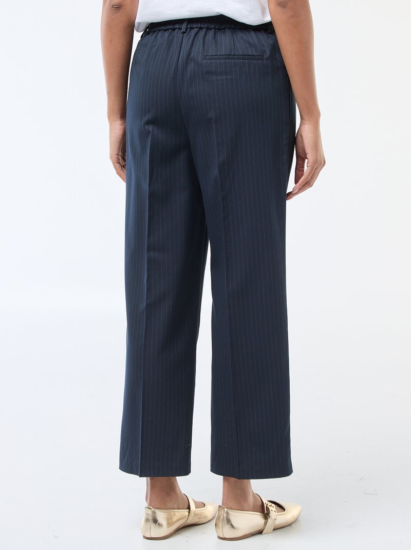 Pantaloni a gamba larga con elastico in vita + lacci da annodare Blu - Kiabi