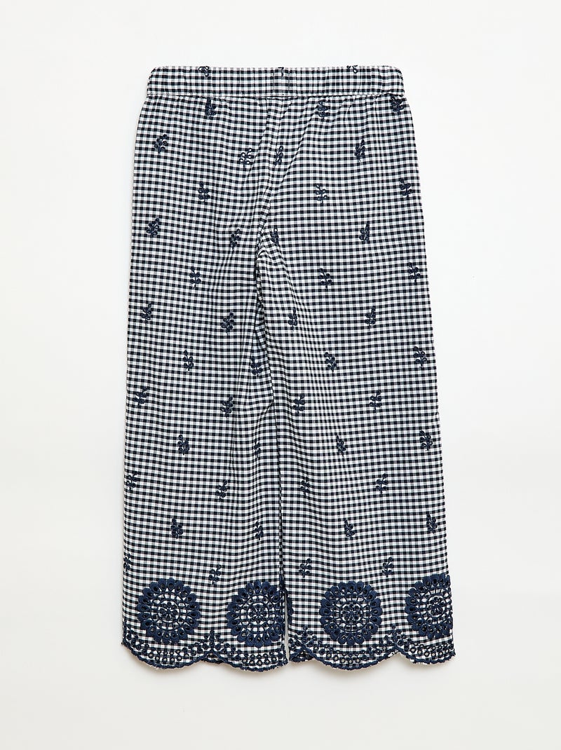 Pantaloni a quadretti vichy in cotone Blu - Kiabi