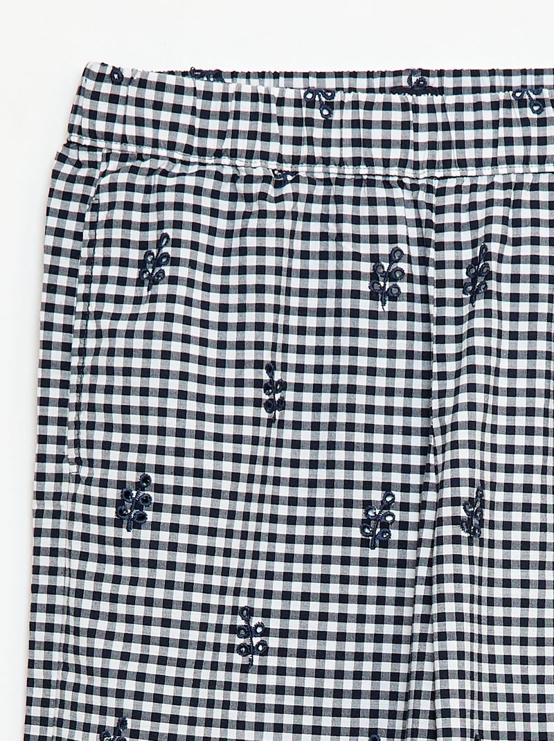 Pantaloni a quadretti vichy in cotone Blu - Kiabi