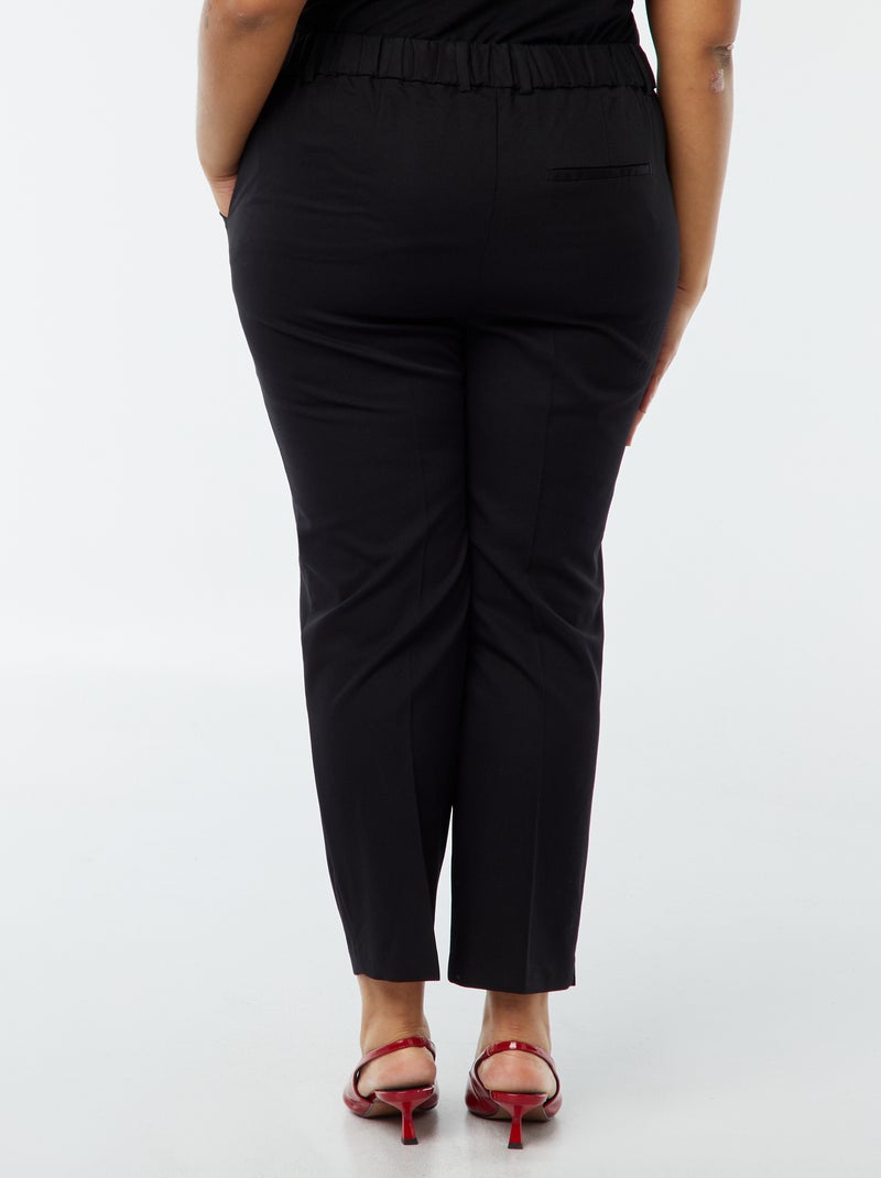 Pantaloni a sigaretta con apertura con gancetto e zip - nero - Kiabi