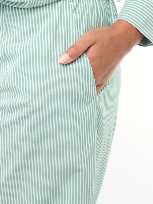 Pantaloni ampi a righe in popeline - Kiabi