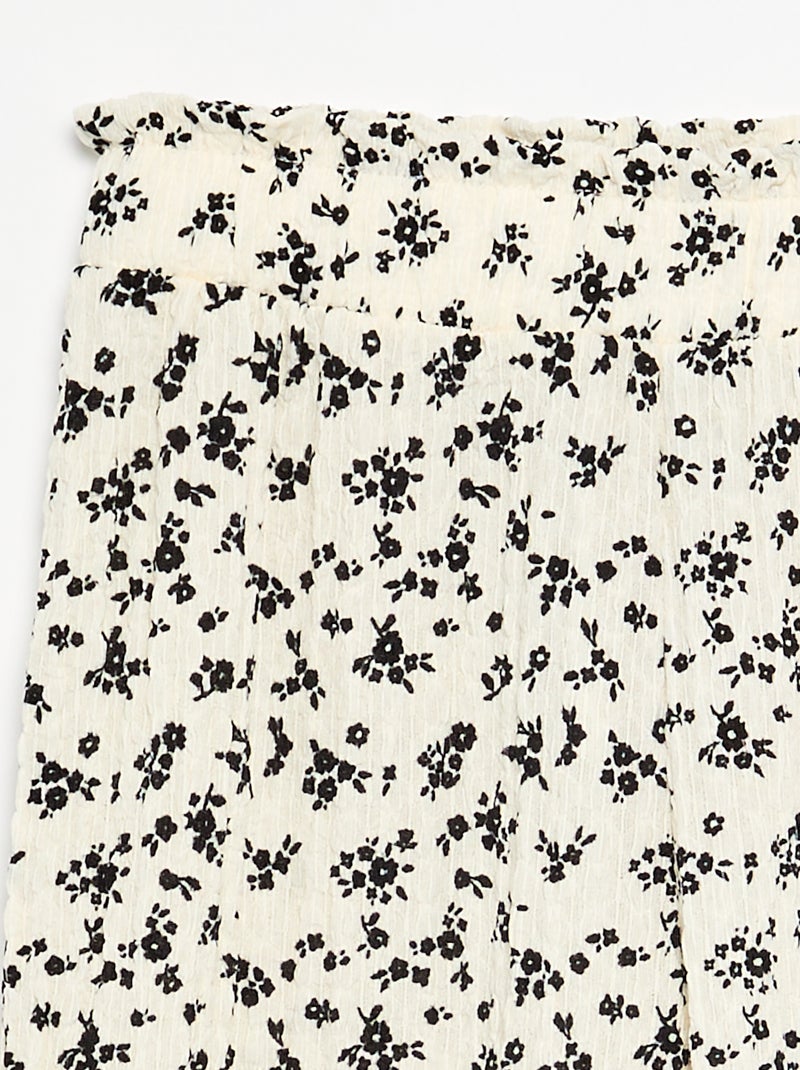 Pantaloni ampi con balze sul fondo Beige - Kiabi