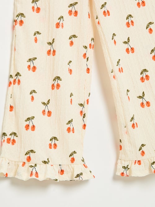 Pantaloni ampi con balze sul fondo - Kiabi