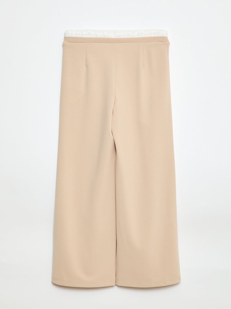 Pantaloni ampi con effetto 2 in 1 stile shorts Beige - Kiabi