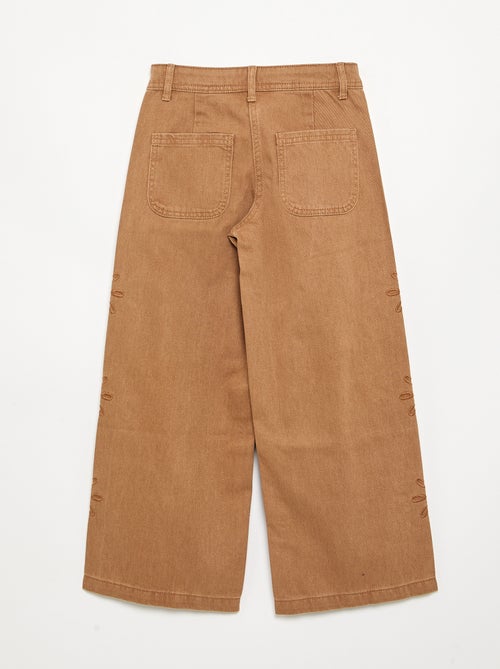 Pantaloni ampi con ricami a fiori - Kiabi Pantaloni ampi con ricami a fiori - Kiabi