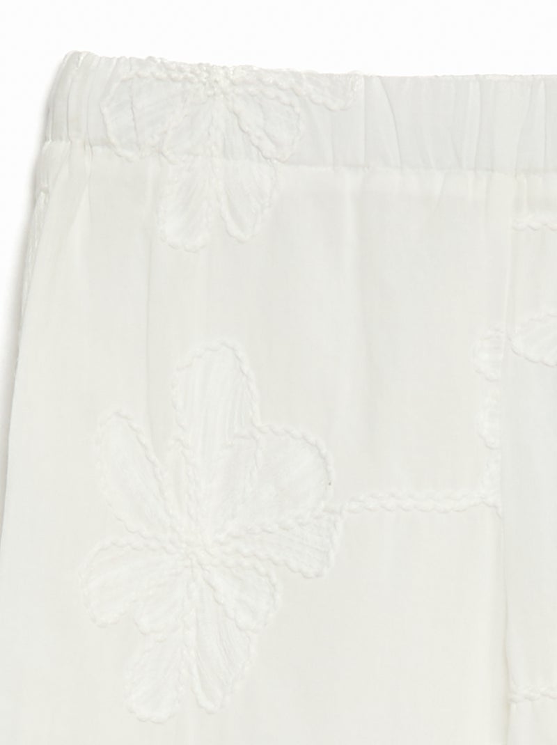 Pantaloni ampi con ricami Bianco - Kiabi
