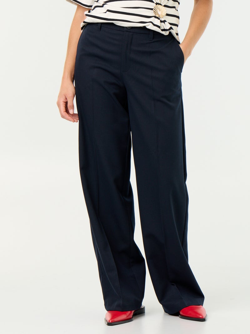 Pantaloni ampi fluidi a tinta unita Blu - Kiabi
