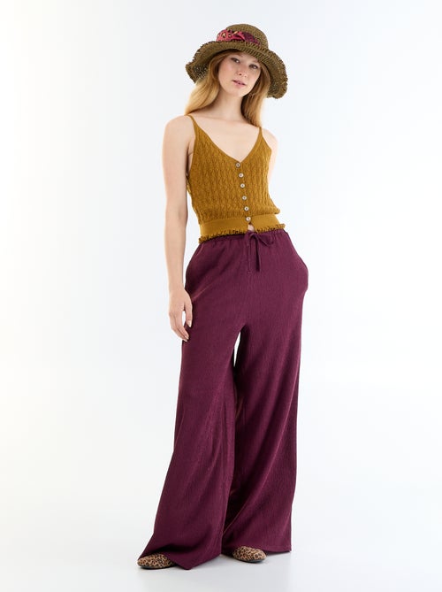 Pantaloni ampi in crêpe con 2 tasche - Kiabi