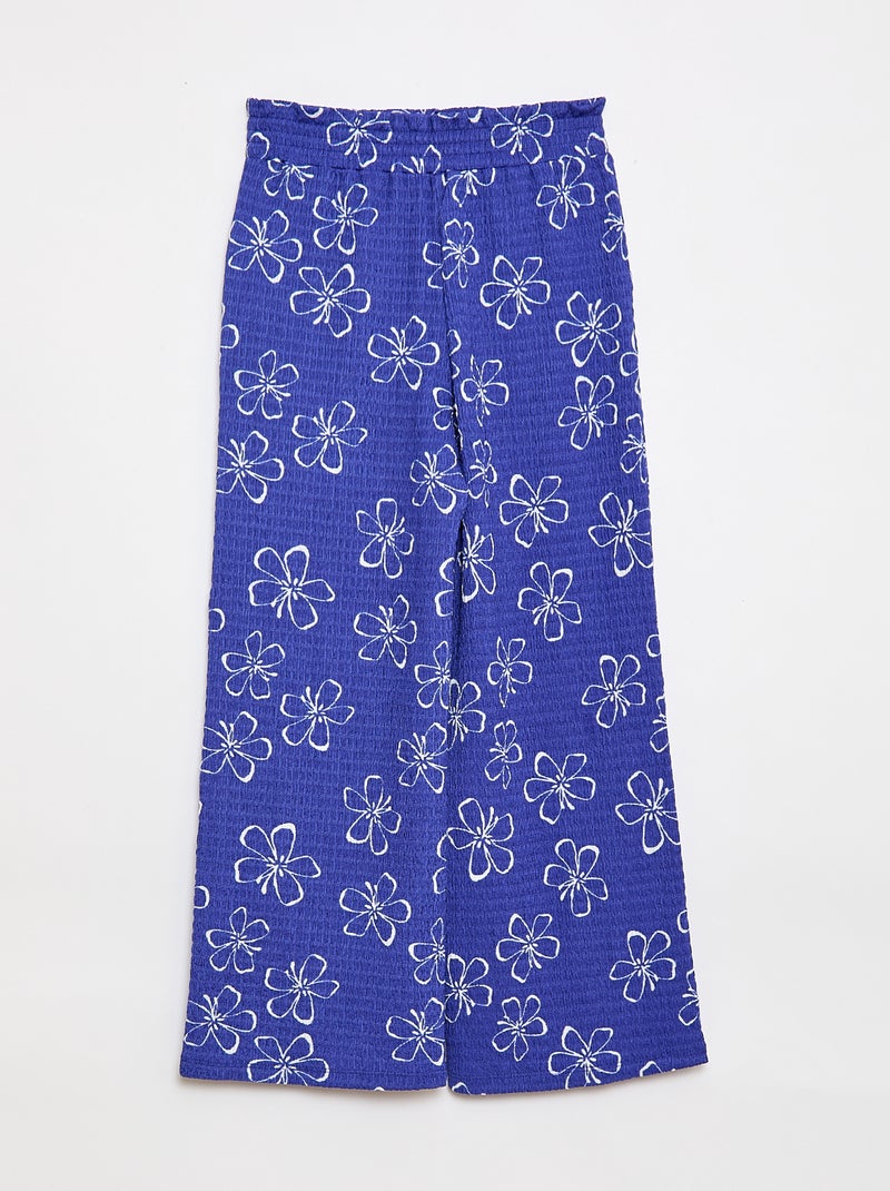 Pantaloni ampi in maglia crêpe Blu - Kiabi
