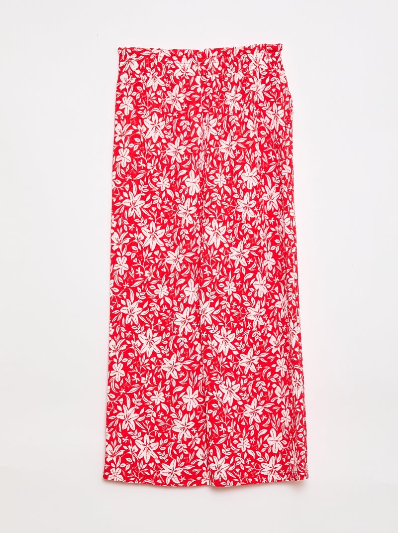 Pantaloni ampi in maglia crêpe Rosso - Kiabi