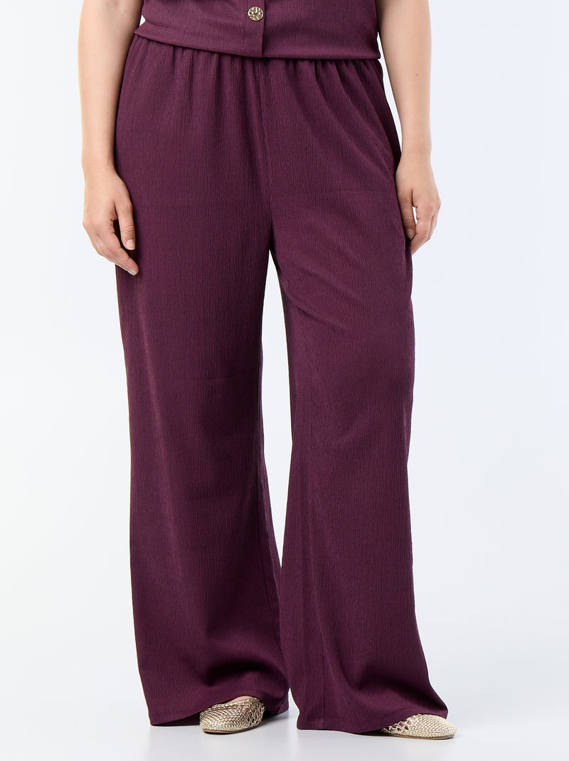 Pantaloni ampi in maglia crêpe Viola - Kiabi