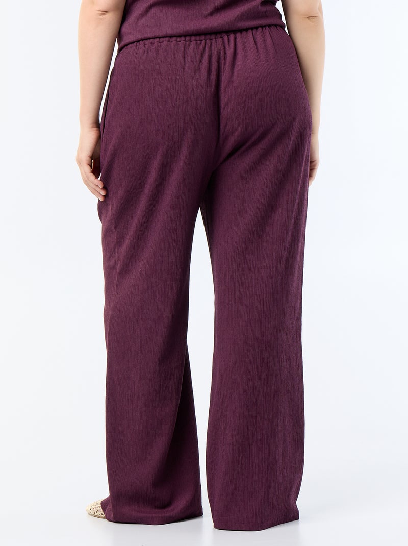 Pantaloni ampi in maglia crêpe Viola - Kiabi