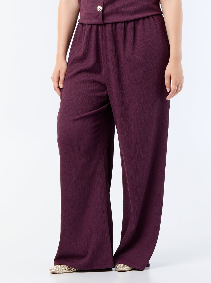 Pantaloni ampi in maglia crêpe Viola - Kiabi