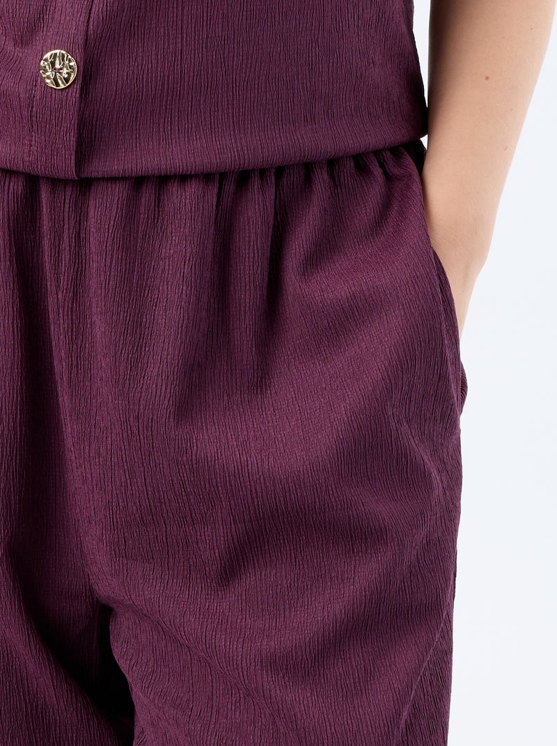 Pantaloni ampi in maglia crêpe Viola - Kiabi