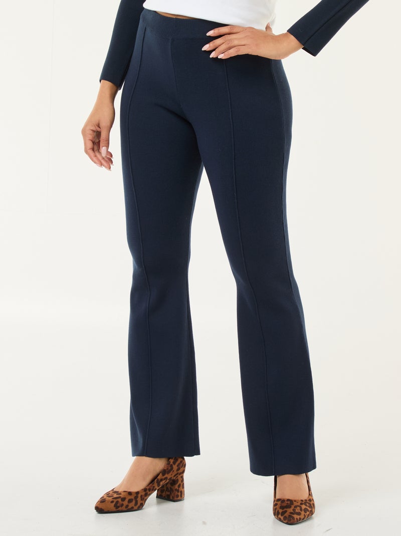 Pantaloni ampi in maglia ottoman tinta unita Blu - Kiabi