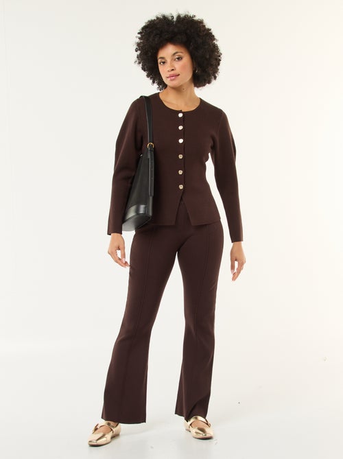 Pantaloni ampi in maglia ottoman tinta unita - Kiabi