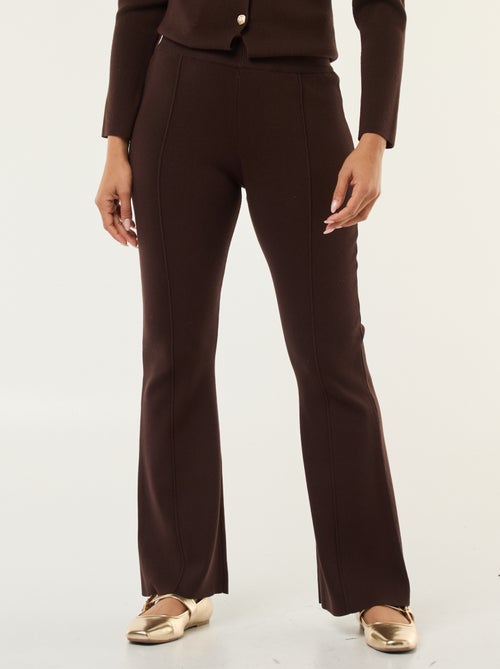 Pantaloni ampi in maglia ottoman tinta unita - Kiabi