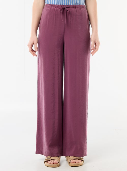 Pantaloni ampi in tessuto fluido - Kiabi