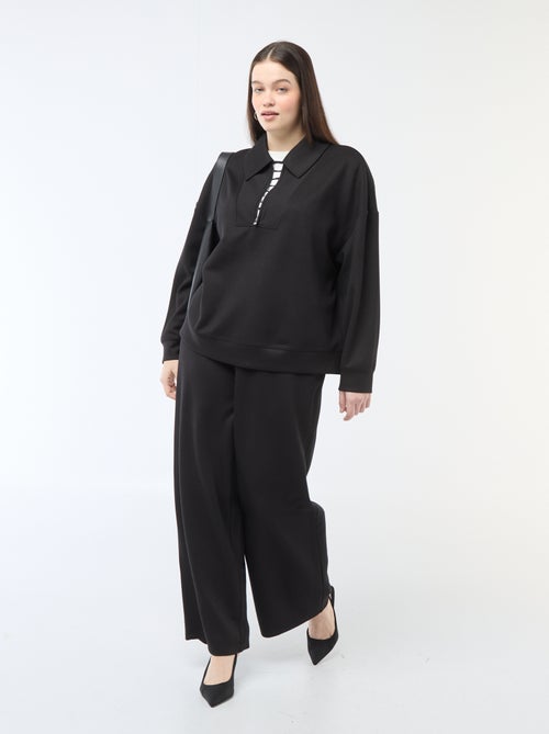 Pantaloni ampi in tessuto stretch a coste - Kiabi