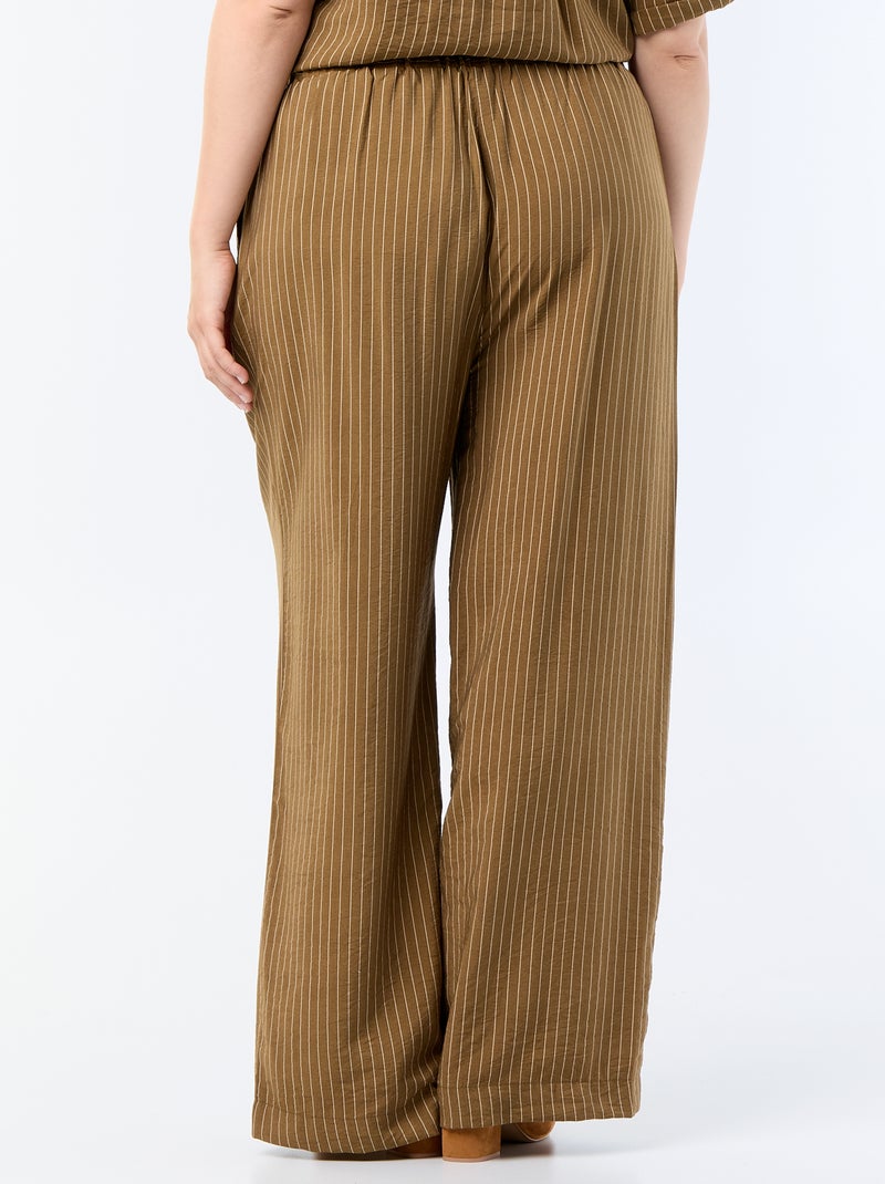 Pantaloni ampi in viscosa fluida Verde oliva - Kiabi