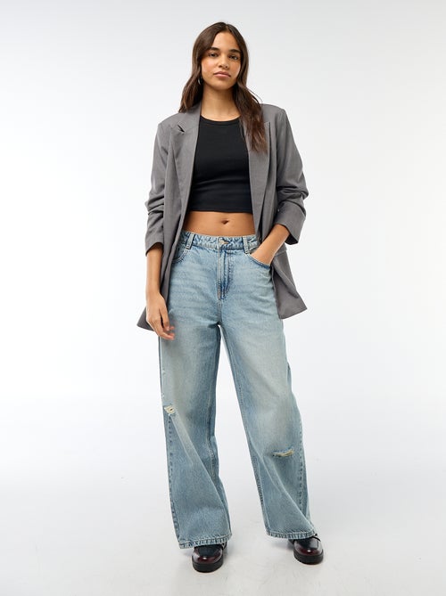 Pantaloni baggy a vita bassa con 5 tasche - Kiabi