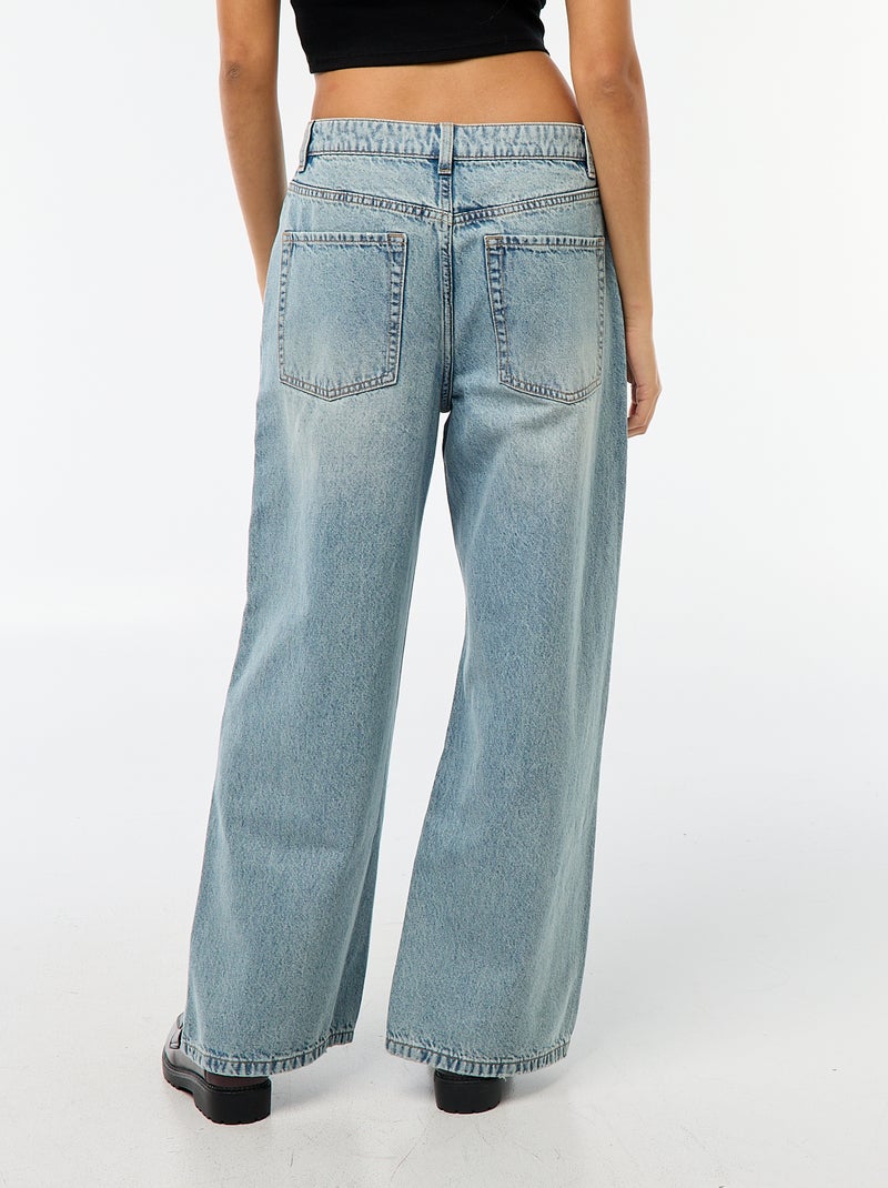 Pantaloni baggy a vita bassa con 5 tasche Blu - Kiabi