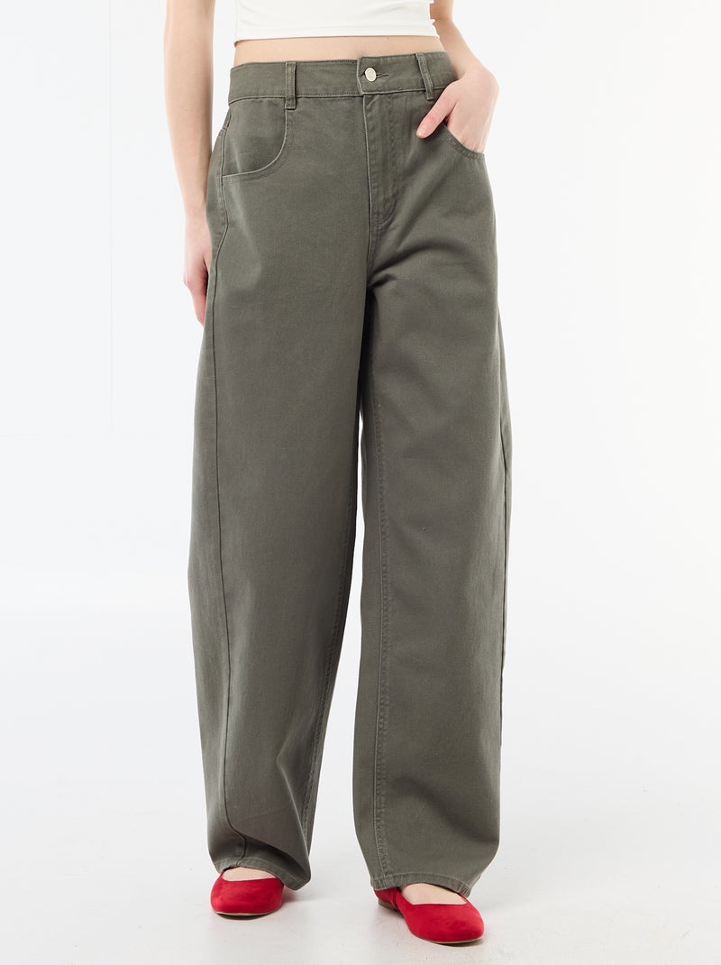 Pantaloni balloon fit Verde oliva - Kiabi