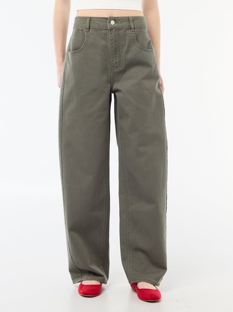 Pantaloni balloon fit Verde oliva - Kiabi