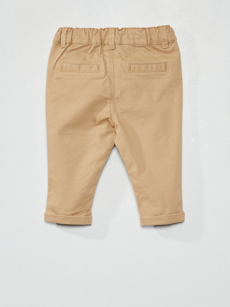 Pantaloni chino in tinta unita BEIGE - Kiabi