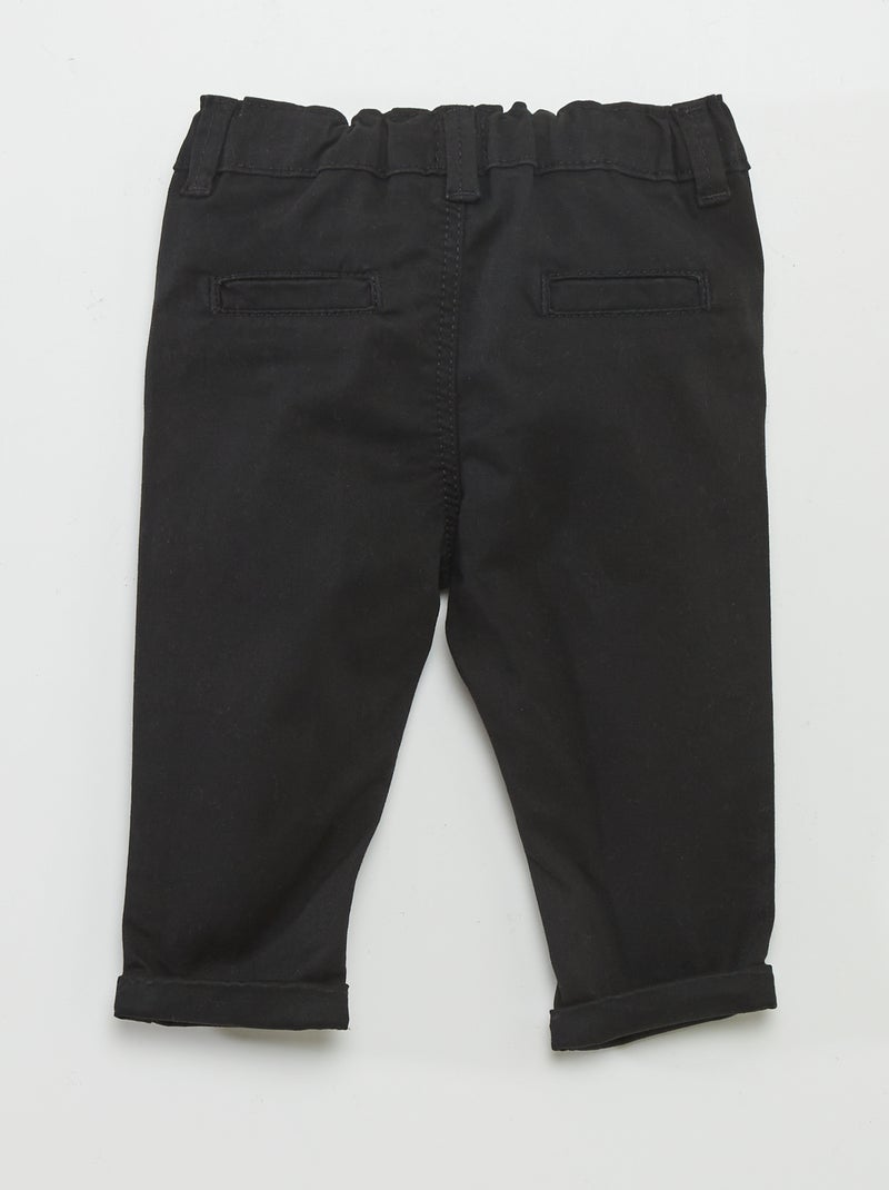 Pantaloni chino in tinta unita nero - Kiabi