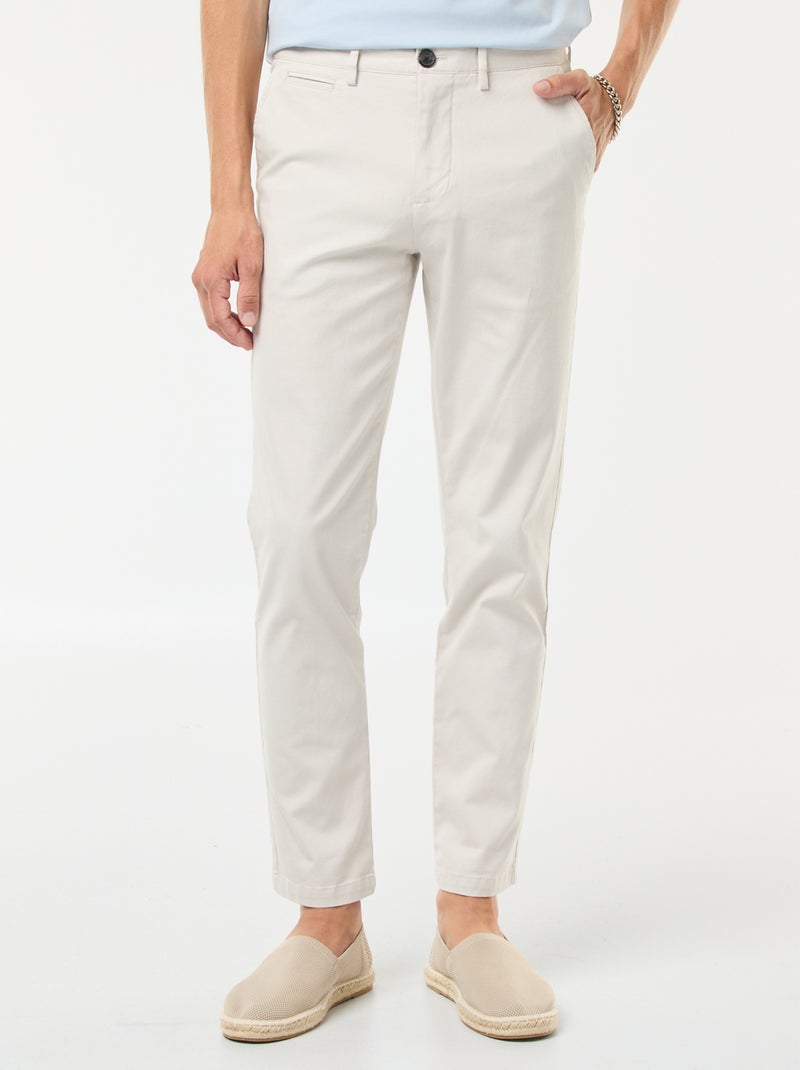 Pantaloni chino in twill Bianco - Kiabi