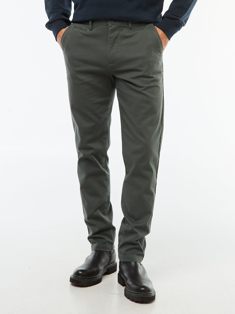 Pantaloni chino in twill Verde - Kiabi
