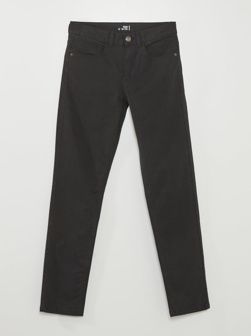Pantaloni chino slim 5 tasche - L32 NERO - Kiabi