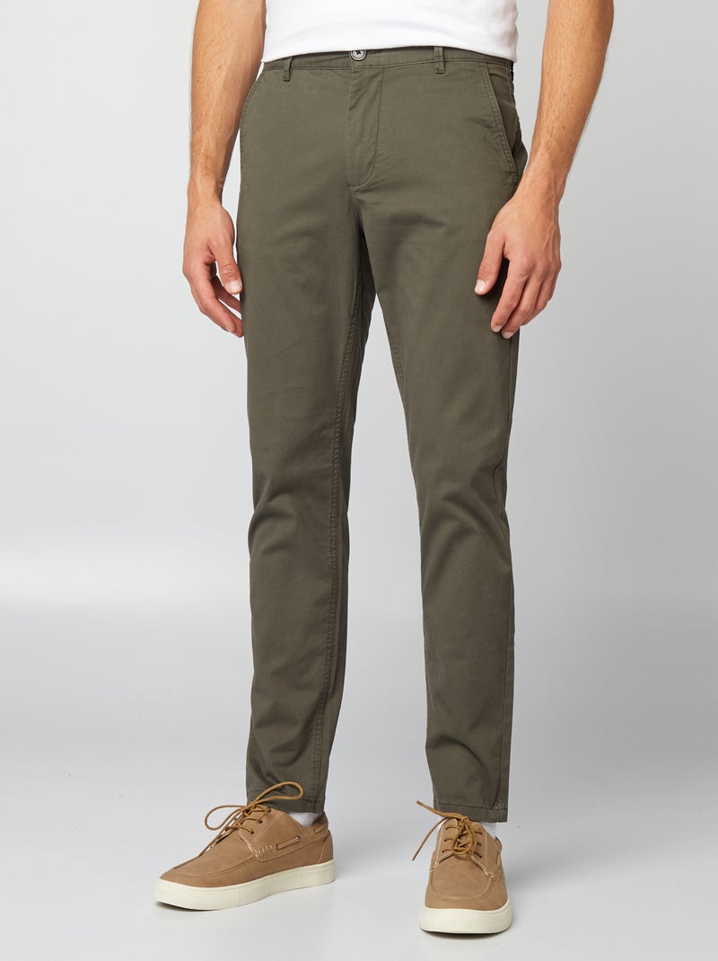 Pantaloni chino slim KAKI - Kiabi
