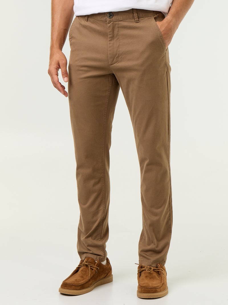 Pantaloni chino slim Marrone - Kiabi