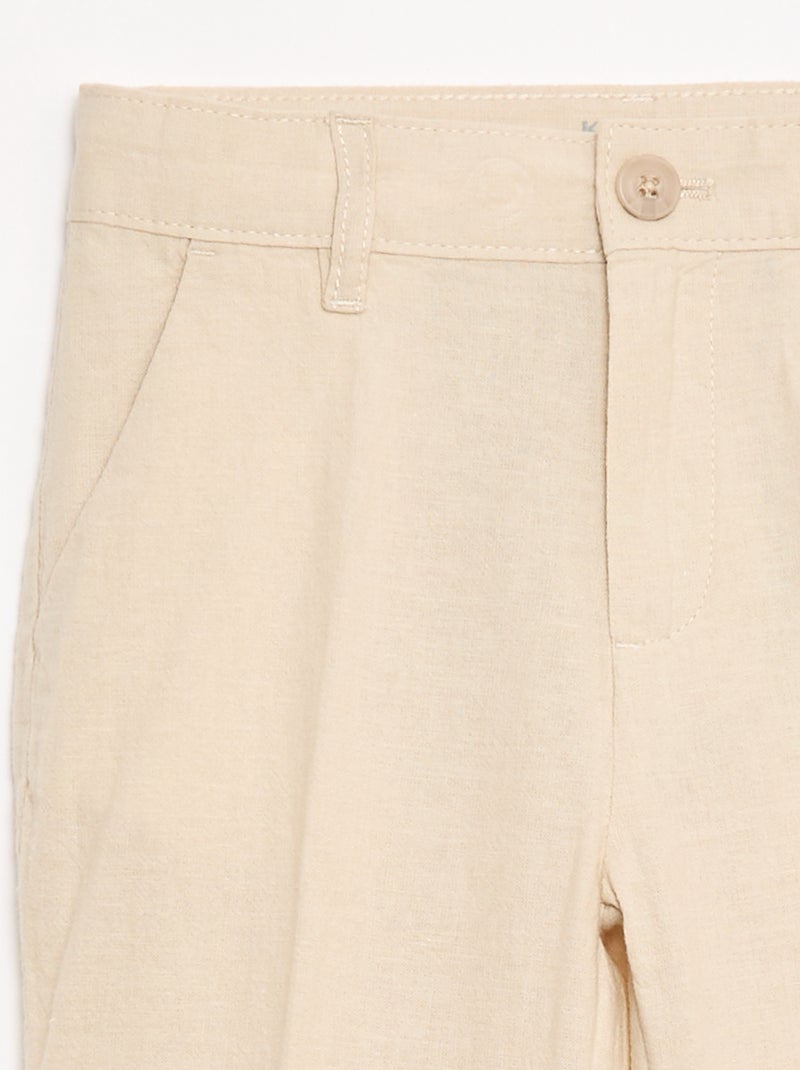 Pantaloni da abito in misto lino Beige - Kiabi
