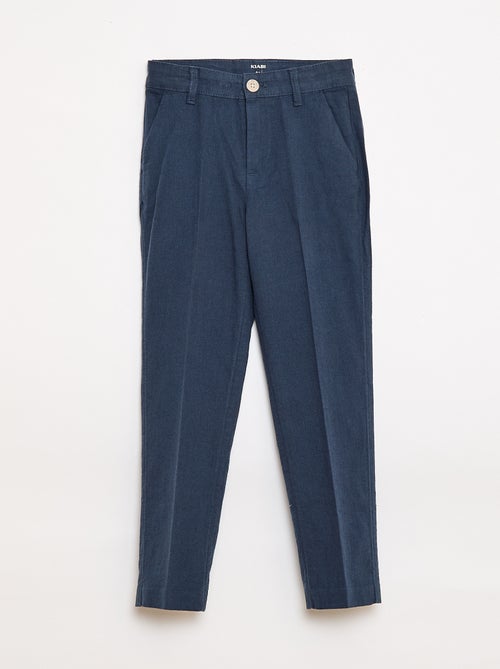 Pantaloni da abito in misto lino - Kiabi