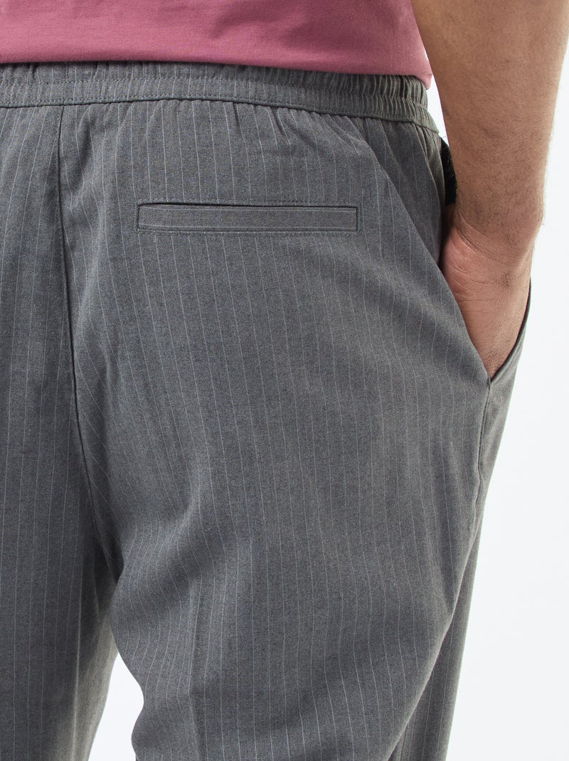 Pantaloni da città a righe sottili Nero - Kiabi