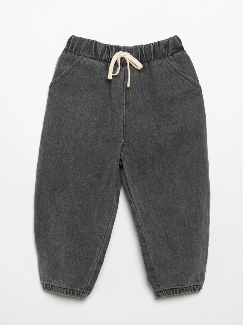 Pantaloni da jogging in denim Grigio - Kiabi