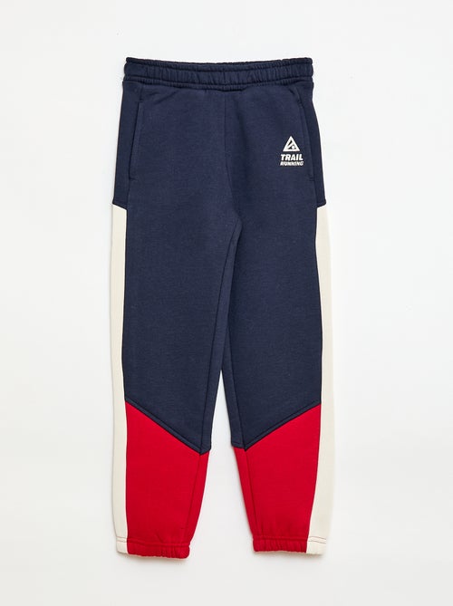 Pantaloni da jogging in felpa color block - Kiabi