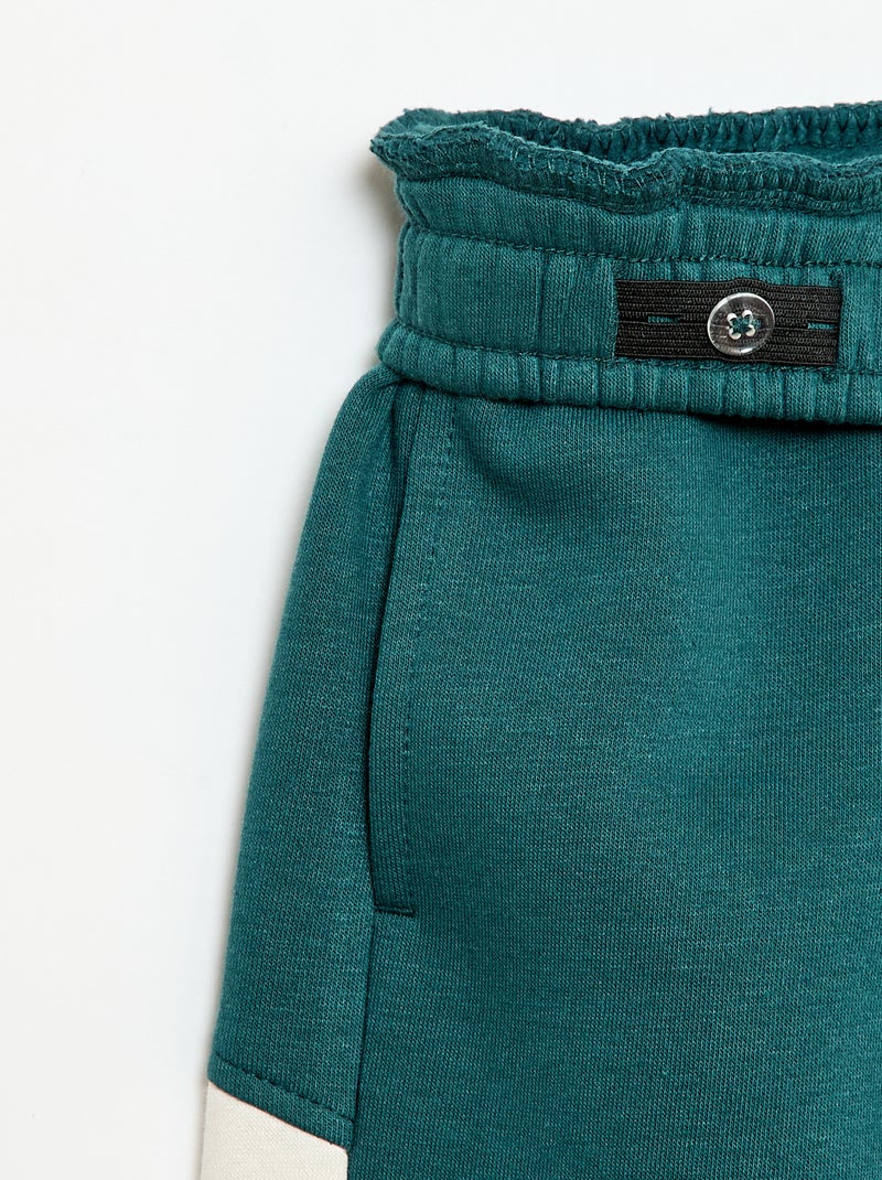 Pantaloni da jogging in felpa color block Verde - Kiabi