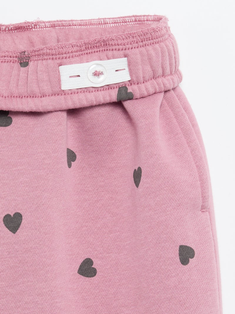 Pantaloni da jogging in felpa garzata Rosa - Kiabi
