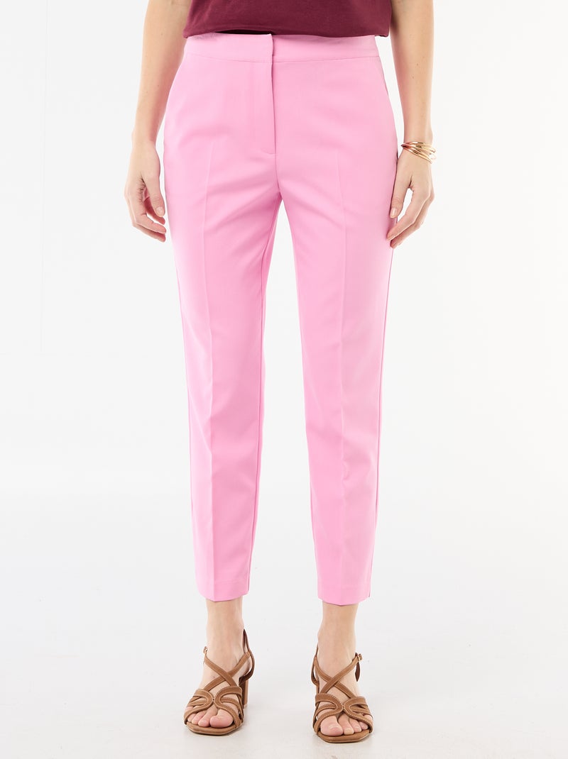 Pantaloni da tailleur dritti tinta unita Rosa - Kiabi